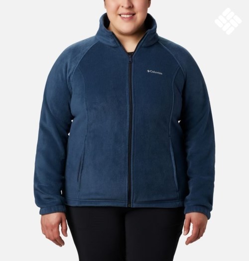 Women's Columbia Benton Springs Full Zip Jackets Navy | Plus Size CA-X0C48